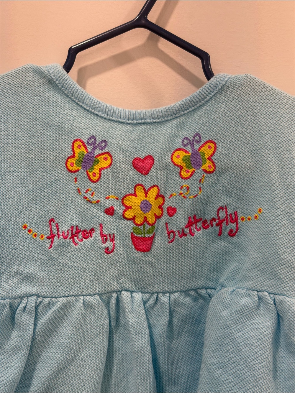 Vintage Small Steps Butterfly Peplum Bodysuit / Dress 18M Girls